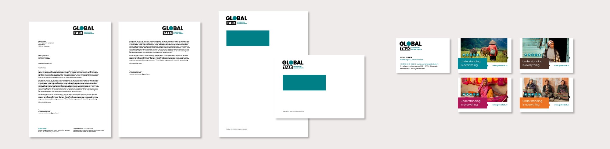 Global Talk merkidentiteit Correspondentiereeks
