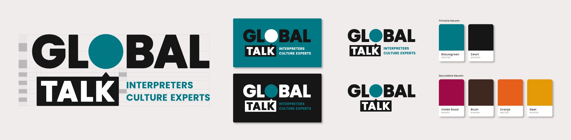 Global Talk merkidentiteit logo kleurenpalet