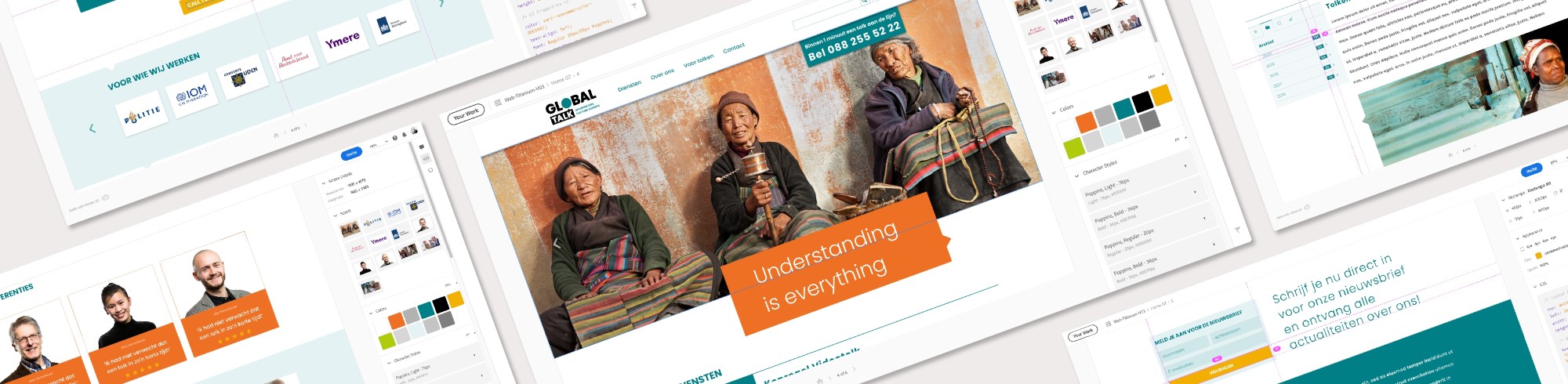 Global Talk merkidentiteit website