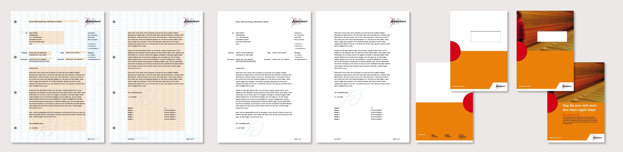 Huisstijl gemeente Amersfoort correspondentie papieren