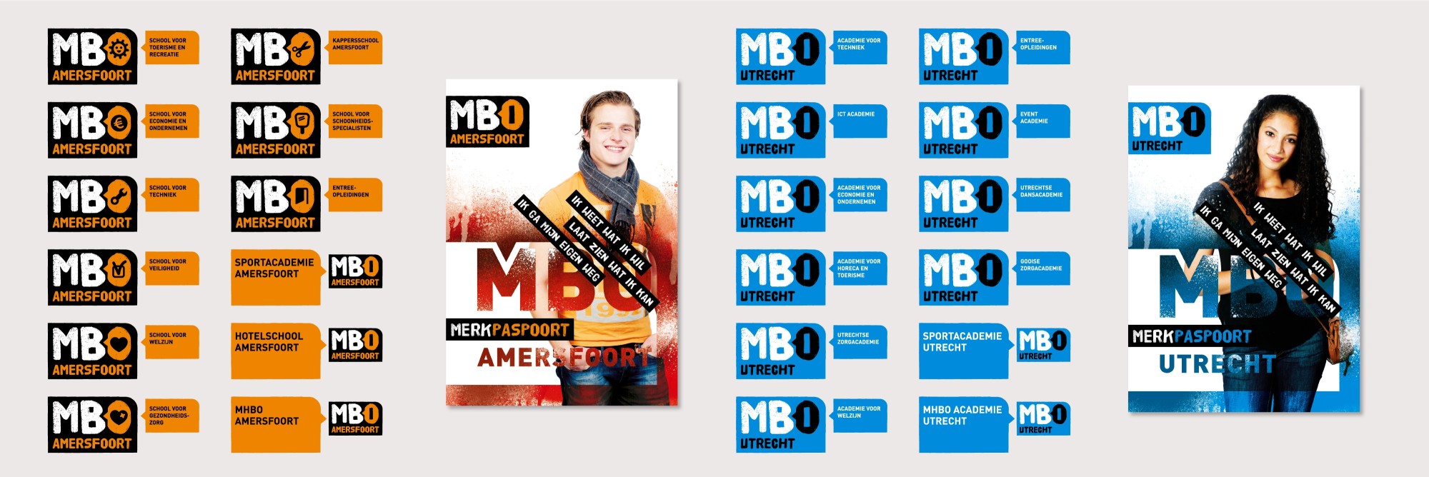 Rebranding MBO Amersfoort Utrecht logo's