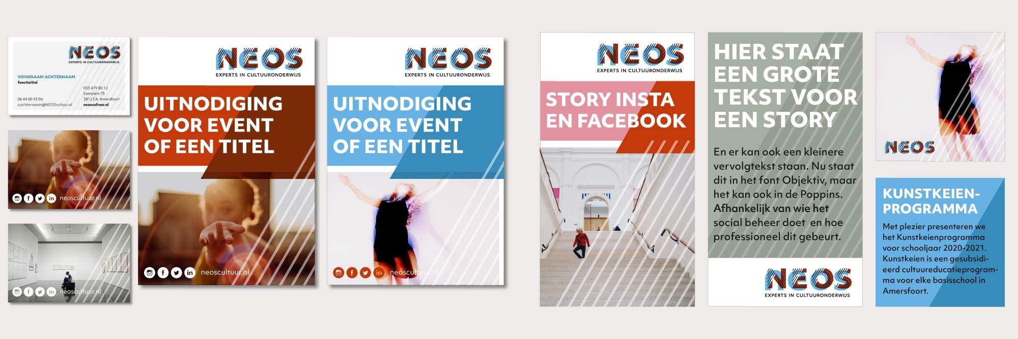NEOS-branding folders brochures