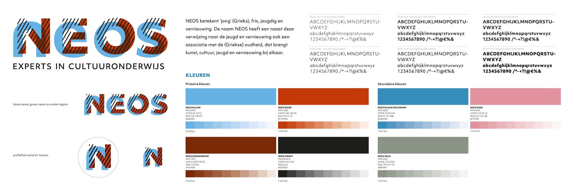 NEOS branding logo kleurenpalet